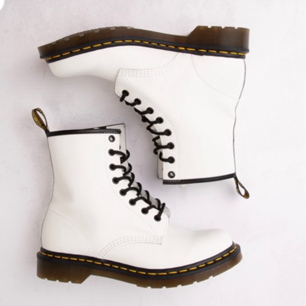 Dr. Martens 1460 8-Eye Boots, White Leather, US Women’s Size 7L NWOT